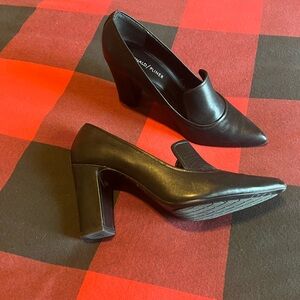 Donald J. Pliner Black Leather Heels